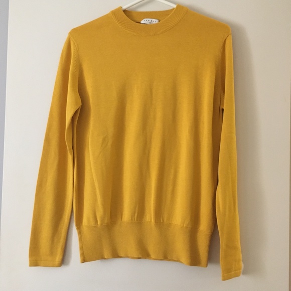 SANDRO Marigold Yellow Cotton + Silk Sweater XS - Picture 1 of 6